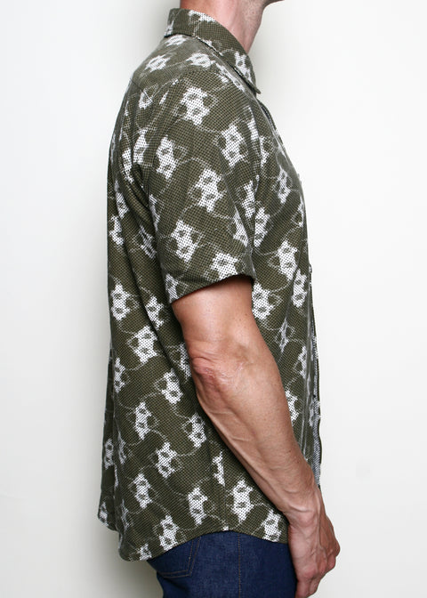  Oxford Shirt // Ikat Sashiko Olive
