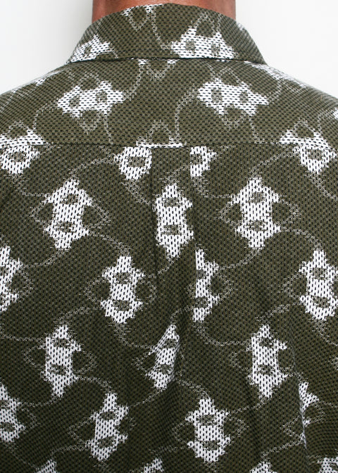  Oxford Shirt // Ikat Sashiko Olive