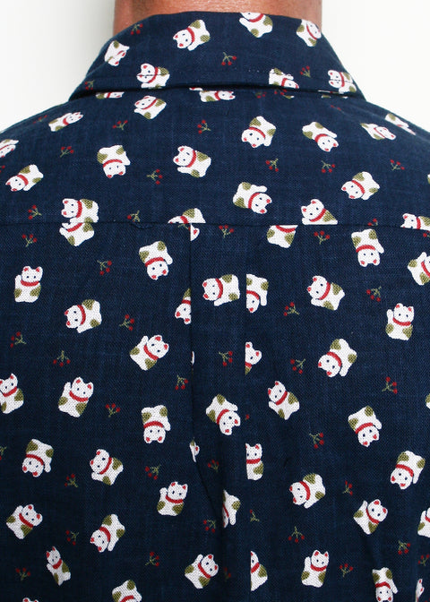  Oxford Shirt // Indigo Lucky Cat
