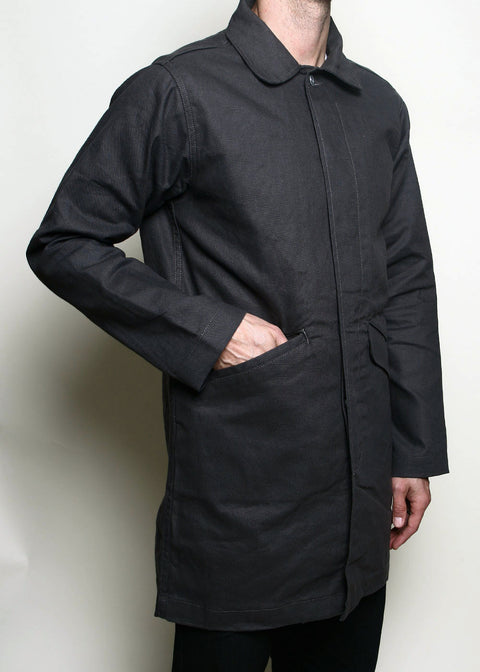 Trench Coat // Grey Dry Wax Canvas