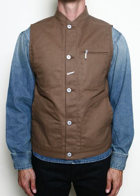 Supply Vest // Dry Wax Canvas Brown