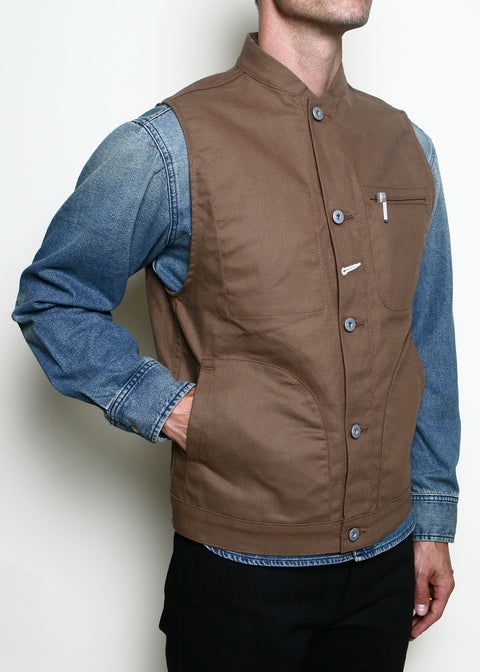 Supply Vest // Dry Wax Canvas Brown