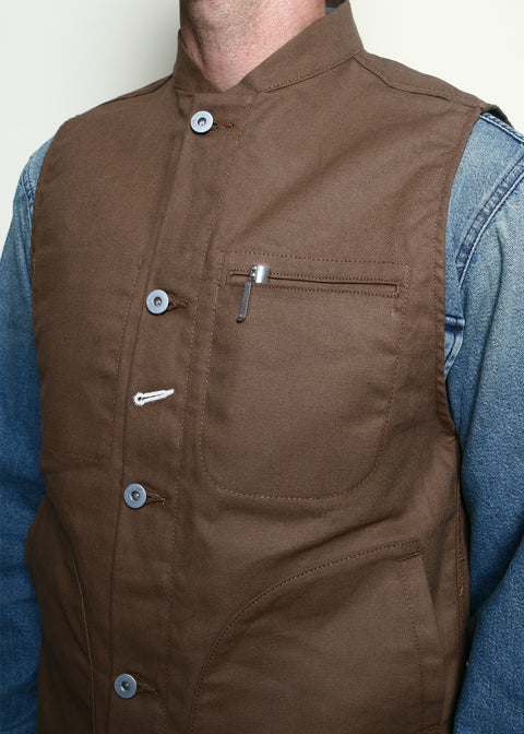  Supply Vest // Dry Wax Canvas Brown
