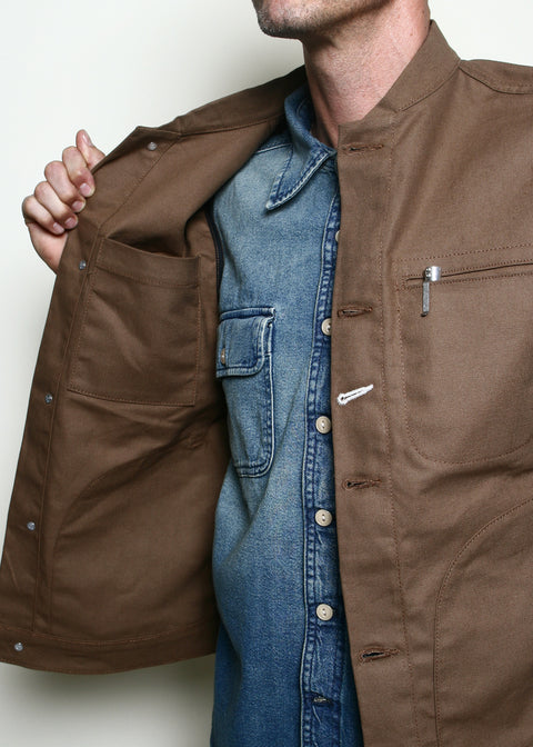  Supply Vest // Dry Wax Canvas Brown
