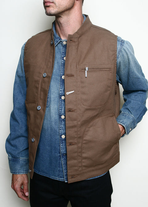  Supply Vest // Dry Wax Canvas Brown